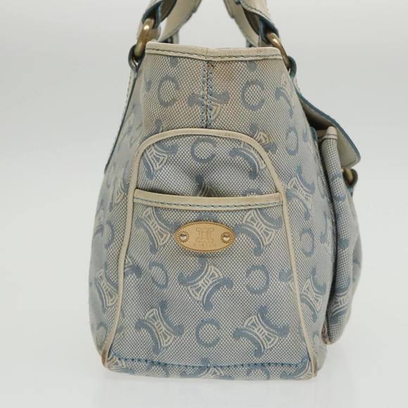 CELINE Paris Macadam Canvas Boogie bag Hand Bag Light Blue Auth 100659 - Picture 5 of 16